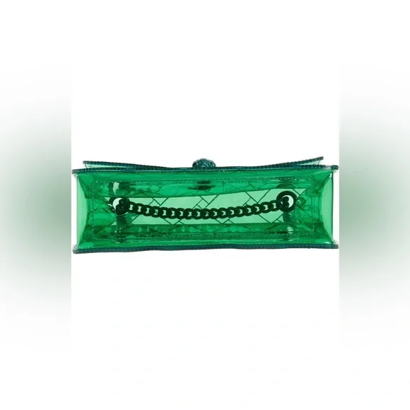 Kurt Geiger London Medium Kensington Green Vinyl Crossbody Bag - Picture 9 of 9